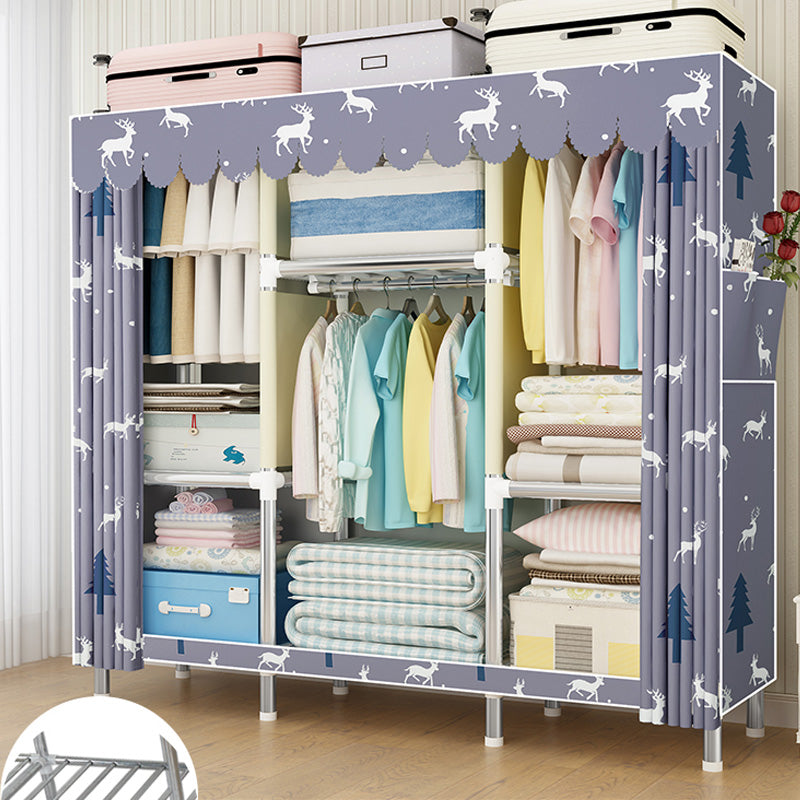 Contemporary Style Wardrobe Armoire Bedroom Armoire with Leg and Shelves