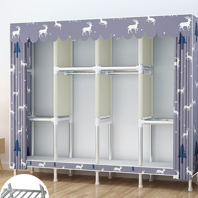 Contemporary Style Wardrobe Armoire Bedroom Armoire with Leg and Shelves