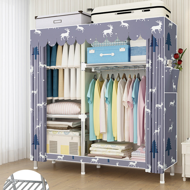 Contemporary Style Wardrobe Armoire Bedroom Armoire with Leg and Shelves