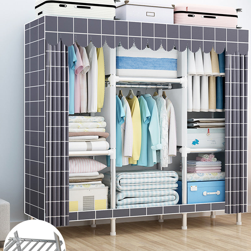 Contemporary Style Wardrobe Armoire Bedroom Armoire with Leg and Shelves