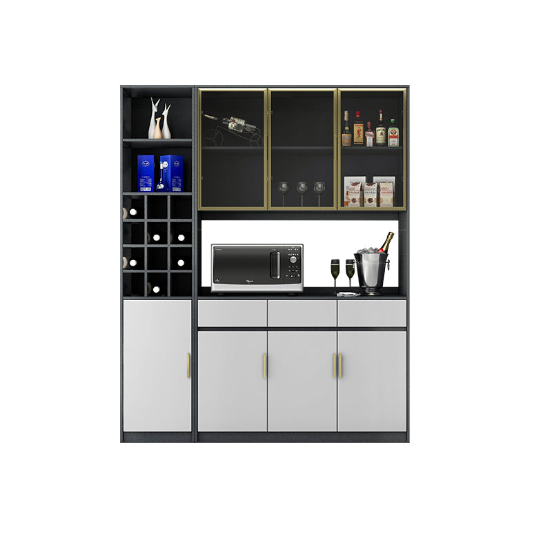 Modern Freestanding Manufactured Wood Wine Bottle Rack with Shelf