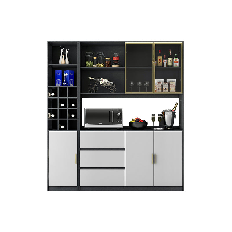 Modern Freestanding Manufactured Wood Wine Bottle Rack with Shelf