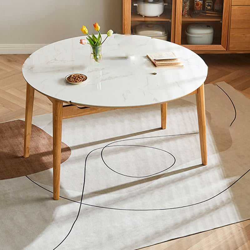 Contemporary Rectangular and Round Easy Folding Dining Table with 4 Foot