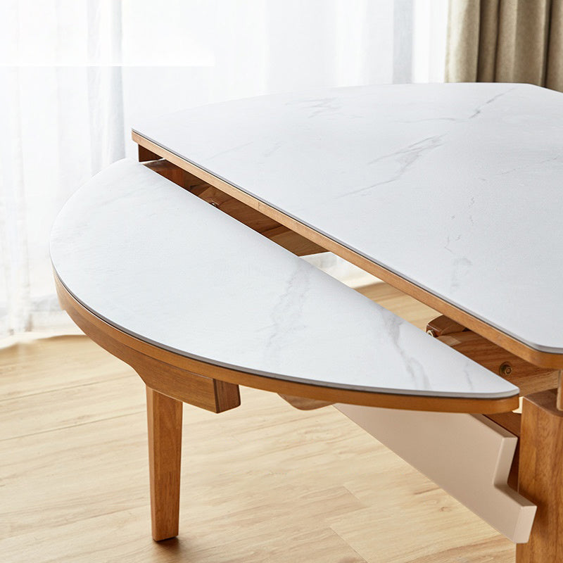 Contemporary Rectangular and Round Easy Folding Dining Table with 4 Foot