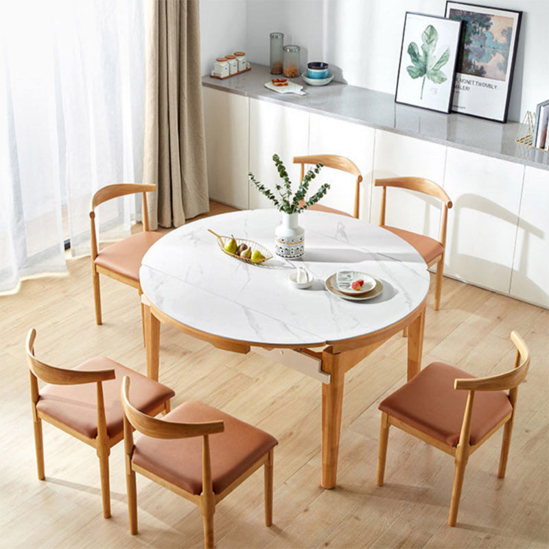 Contemporary Rectangular and Round Easy Folding Dining Table with 4 Foot