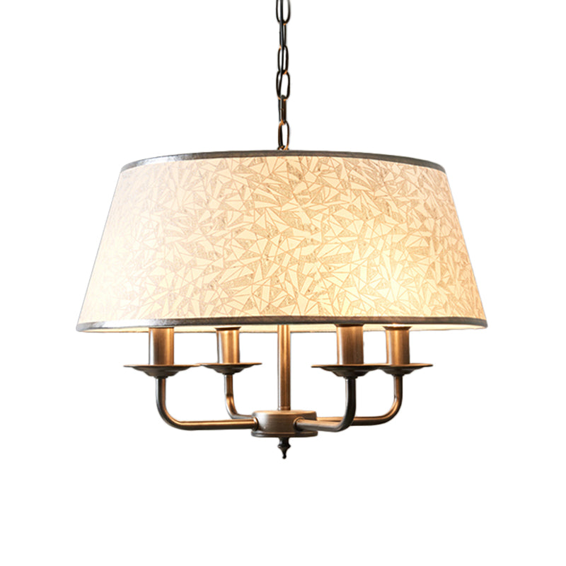 White 4 teste lampadario Light Segnugge in tessuto retrò Terlina Accampa a sospensione con design Candelabra