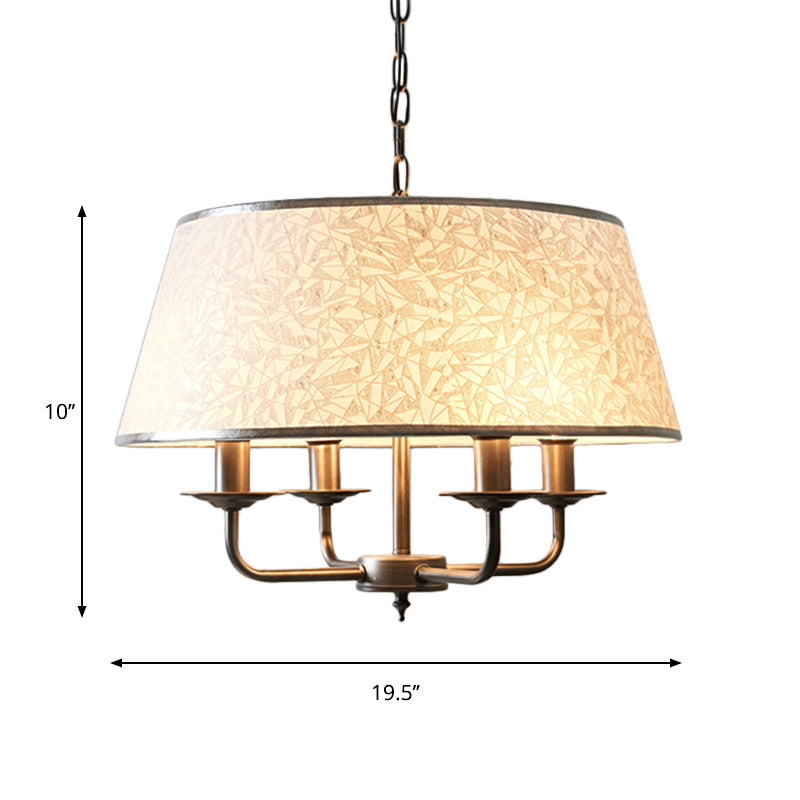 White 4 teste lampadario Light Segnugge in tessuto retrò Terlina Accampa a sospensione con design Candelabra