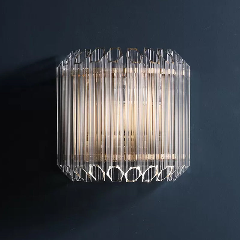 Medio tambor lavado de montaje pared apliques minimalista de tubo prismático vaso de montura de pared de la sala de estar de 4 bombas de 4 bombas