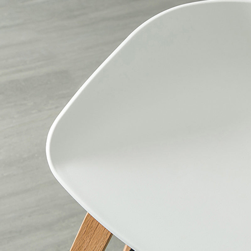 Contemporary Plastic Bucket Bar Stool with Beech Solid Wood Base