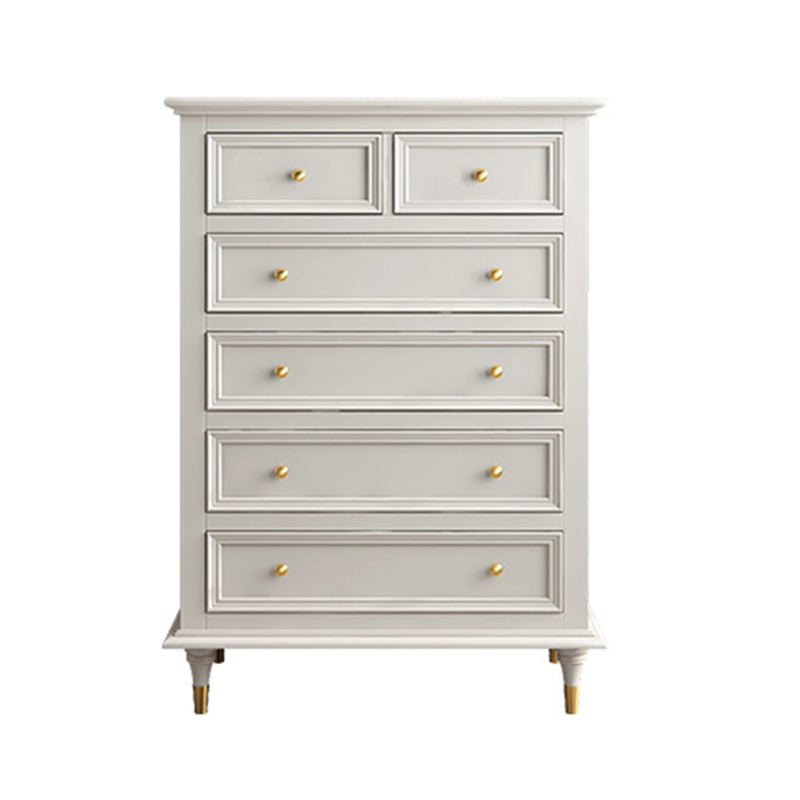 Glam White Closed Back Storage Chest with Soft-Close Drawers for Home