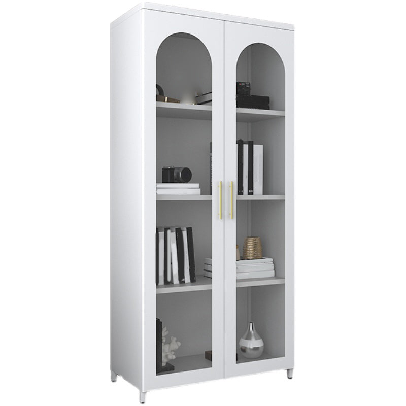 Modern Closed Back Bookshelf Standard Metal Bookcase with Shelves
