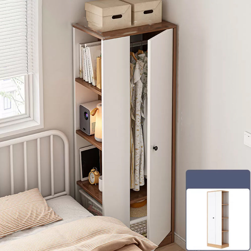 Contemporary Freestanding Home Wardrobe Closet Engineered Wood Wardrobe Armoire