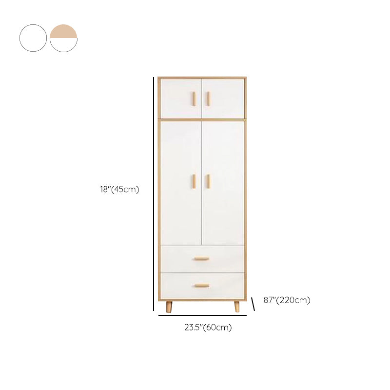 Contemporary Freestanding Home Wardrobe Closet Engineered Wood Wardrobe Armoire