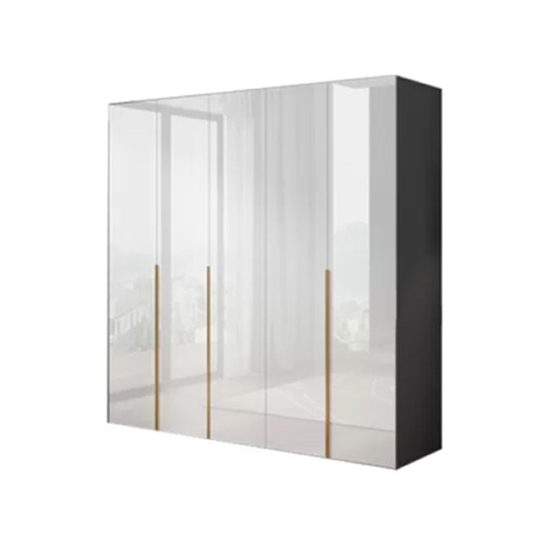 Engineered Wood Armoire Modern White Wardrobe Closet with Garment Rod