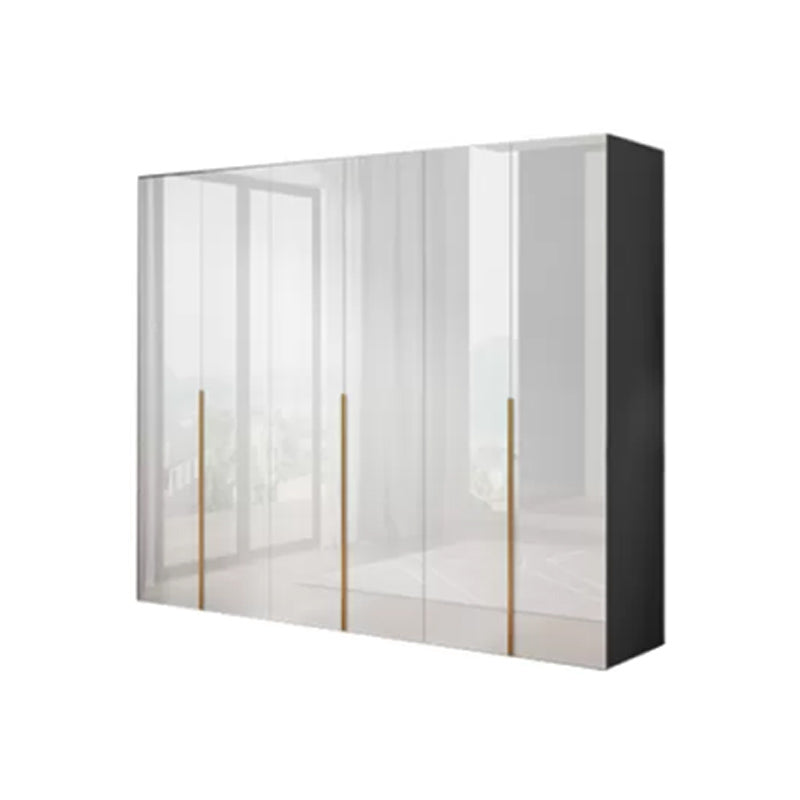 Engineered Wood Armoire Modern White Wardrobe Closet with Garment Rod