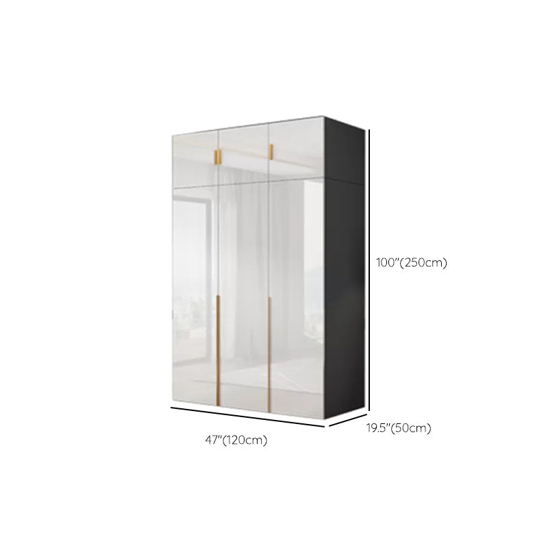 Engineered Wood Armoire Modern White Wardrobe Closet with Garment Rod