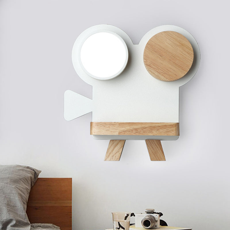 Lampe de prise de vue de la caméra lampe nordique gris fer gris / white-wood linge sconce mural avec fonction de rack