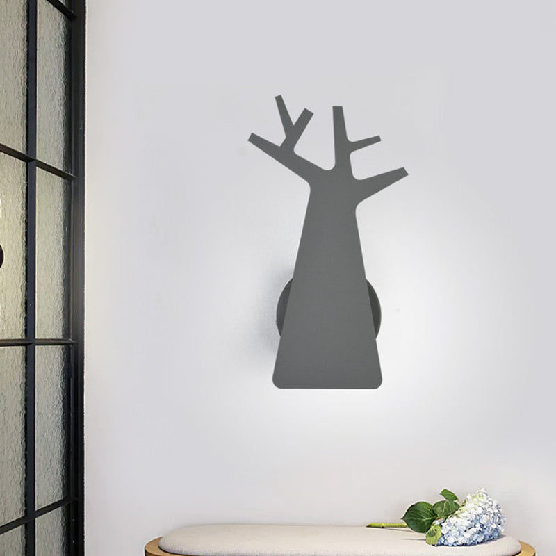 Noordse boom Silhouet IJzeren Wandlicht 1 Hoofd SCONCE Verlichtingsarmatuur in groen/wit/grijs voor slaapkamer