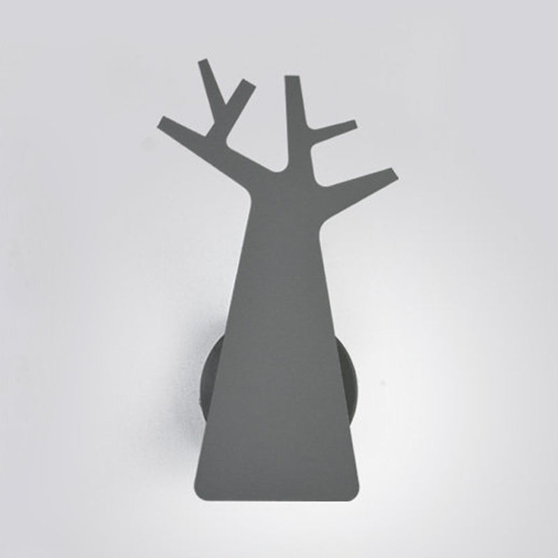 Noordse boom Silhouet IJzeren Wandlicht 1 Hoofd SCONCE Verlichtingsarmatuur in groen/wit/grijs voor slaapkamer