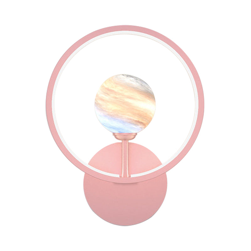 GRADIENT Glassbol Wandverlichting Ideeën Moderne LED SCONCE LIMMUTE MET RING BEVENDEN IN ZWART/PINK/WIT