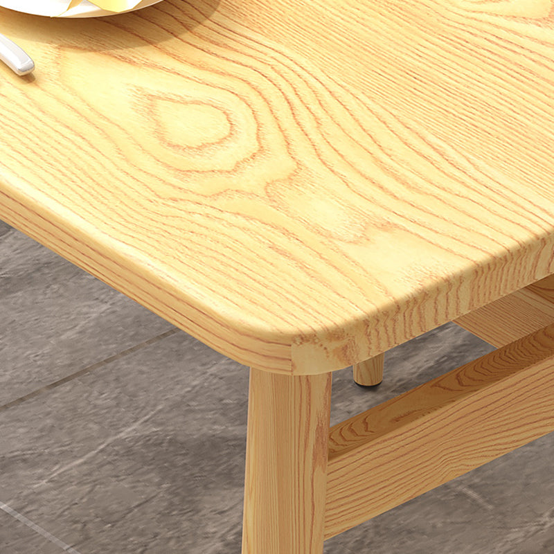 Contemporary Rectangle Wooden Dining Table with 4 Steel Foot