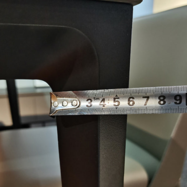 Modern Rectangular Grey Stone Top Dining Table with 4 Black Legs