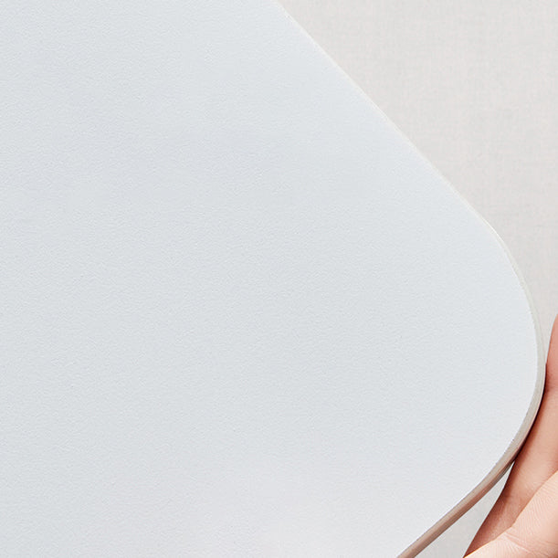 Contemporary Rectangular White Stone Dining Table with 4 Steel Foot