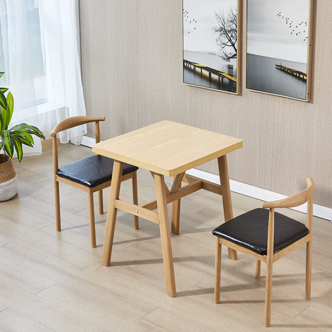 Contemporary Home Dining Table with Steel Trestle for 2-4 People