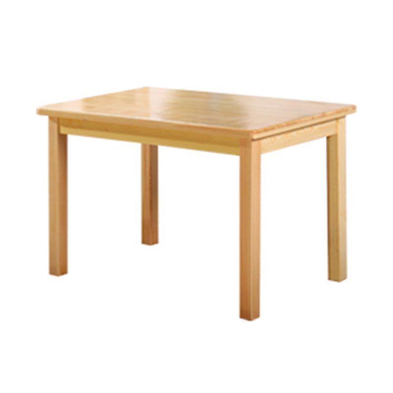 Modern Pine Natural Rectangular Top Dining Table with 4 Legs