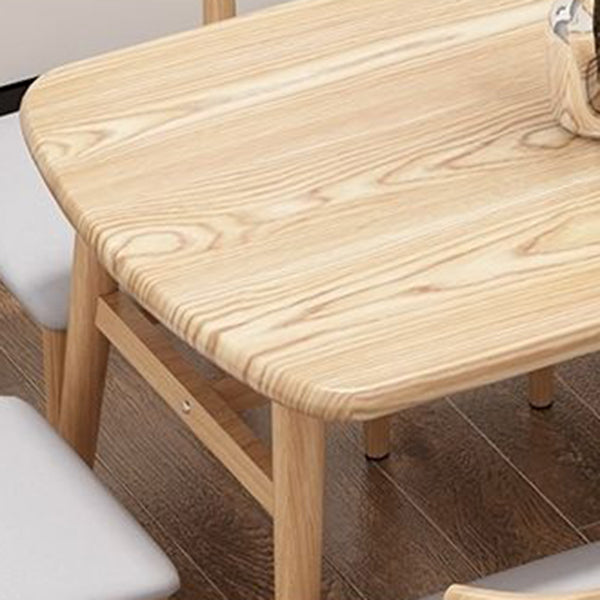 Contemporary Rectangular Wooden Dining Table with Iron Trestle for 2-4 People