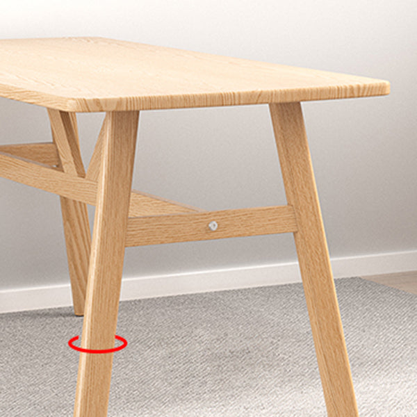 Contemporary Rectangular Wooden Dining Table with Iron Trestle for 2-4 People