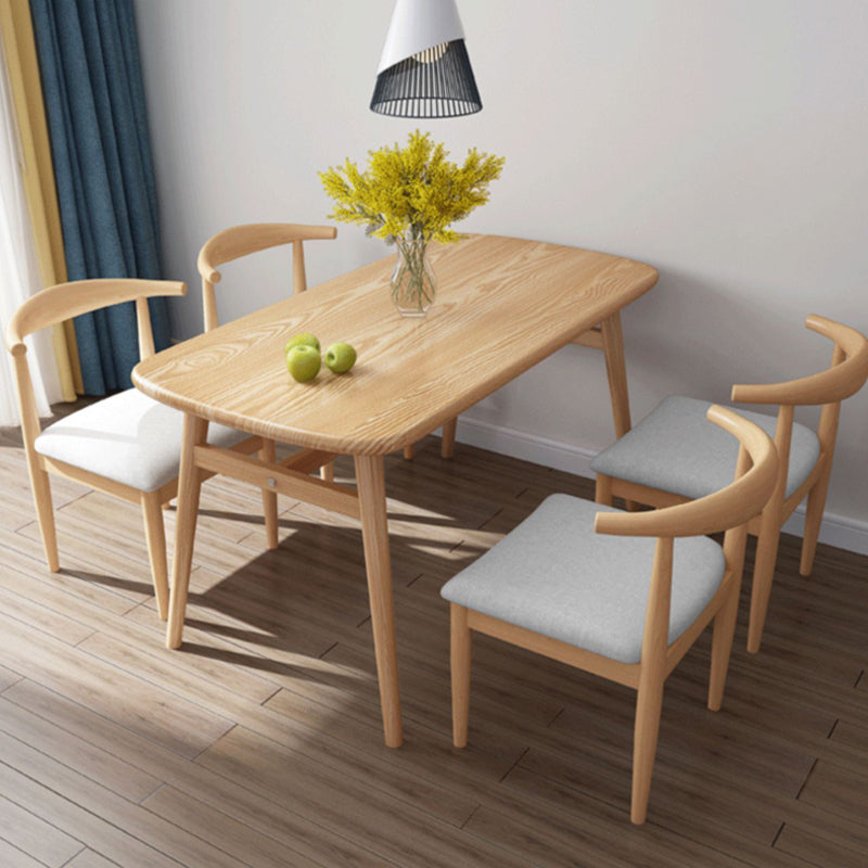 Contemporary Rectangular Wooden Dining Table with Trestle for 2-4 People