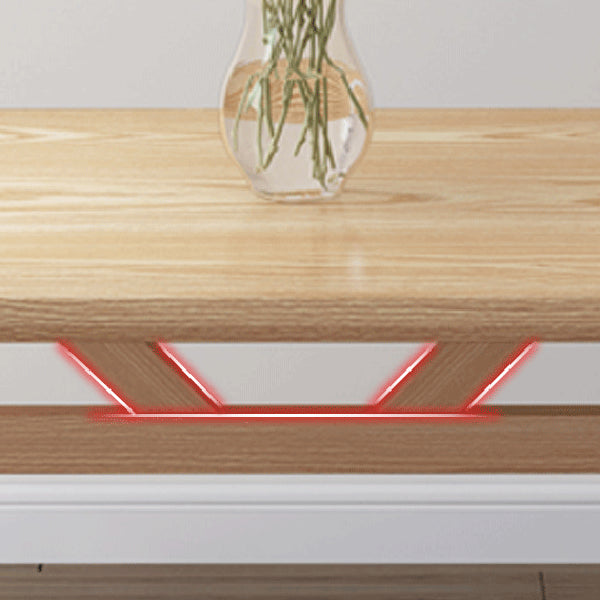 Contemporary Rectangular Wooden Dining Table with Trestle for 2-4 People