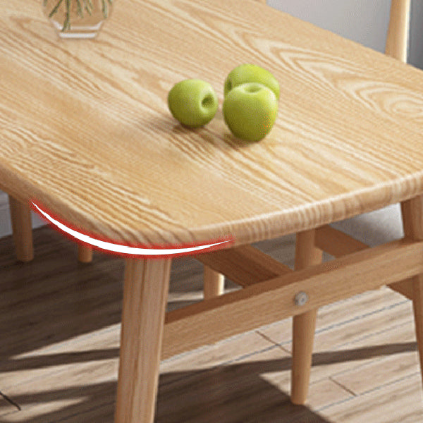 Contemporary Rectangular Wooden Dining Table with Trestle for 2-4 People