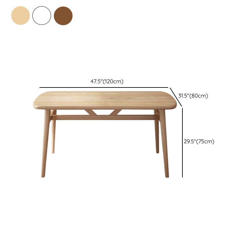 Contemporary Rectangular Wooden Dining Table with Trestle for 2-4 People
