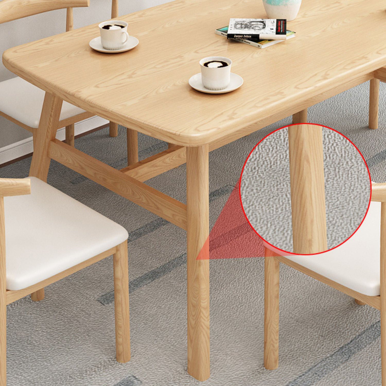 Contemporary Rectangular Dining Table with Trestle for 2-4 People