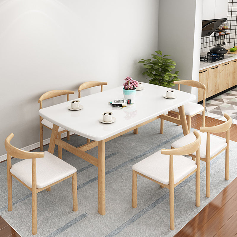 Contemporary Rectangular Dining Table with Trestle for 2-4 People