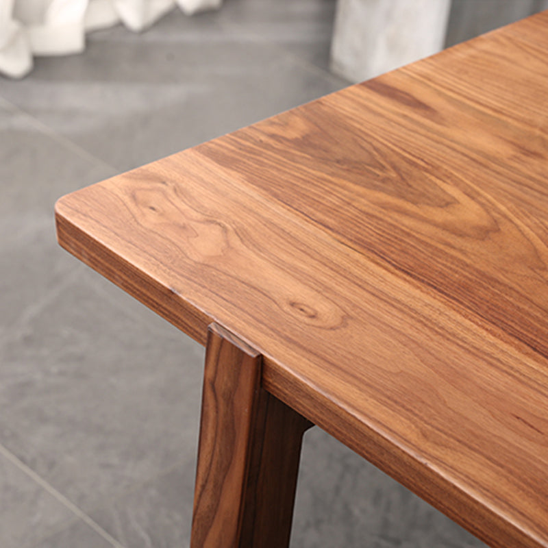 Brown Walnut Wood 1/5 Pcs Dinette Set with Rectangle Dining Table and Wooden Chairs