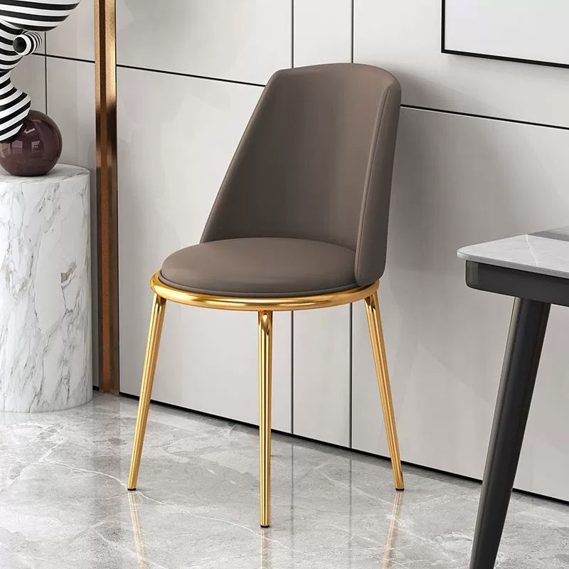 Contemporary Matte Finish Faux Leather Side Chair for Living Room