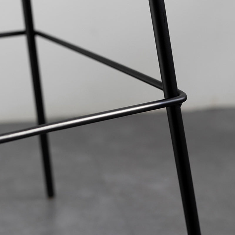 Contemporary Contoured Seat Armless Bar Stools with Metal Legs