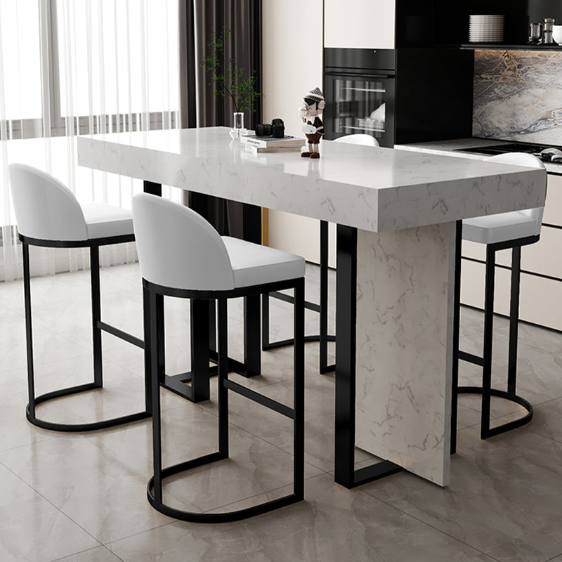 Modern Armless Counter-height Stool with Upholstered and Metal for Restaurant