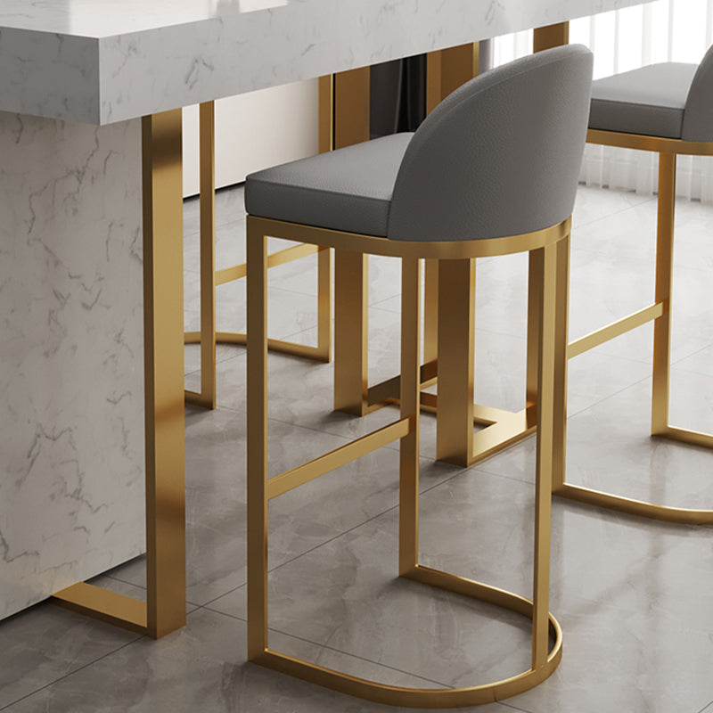 Modern Armless Counter-height Stool with Upholstered and Metal for Restaurant