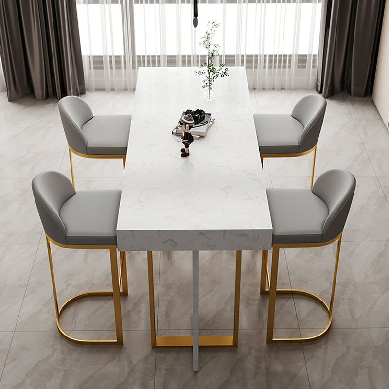 Modern Armless Counter-height Stool with Upholstered and Metal for Restaurant