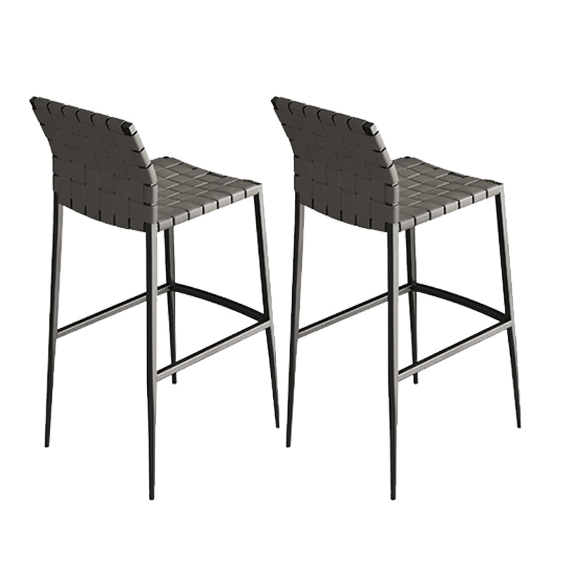 Industrial Low Back Counter Height Stools in Grey for Restaurant