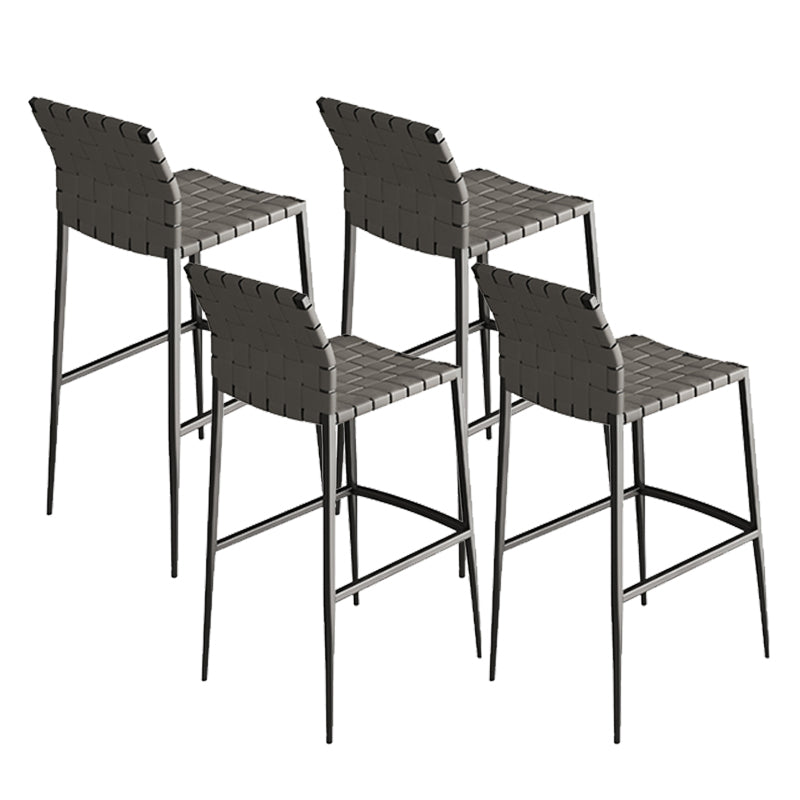 Industrial Low Back Counter Height Stools in Grey for Restaurant