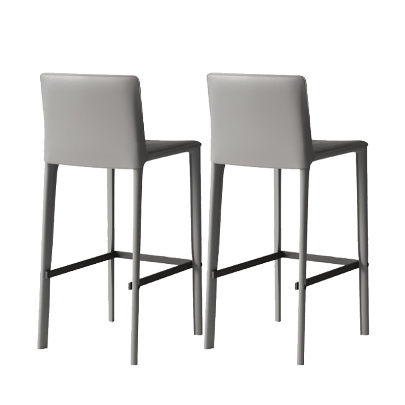 Modern Grey Counter Height Stools with Low Back for Restaurant