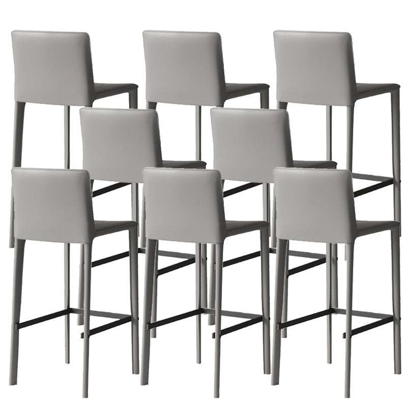 Modern Grey Counter Height Stools with Low Back for Restaurant