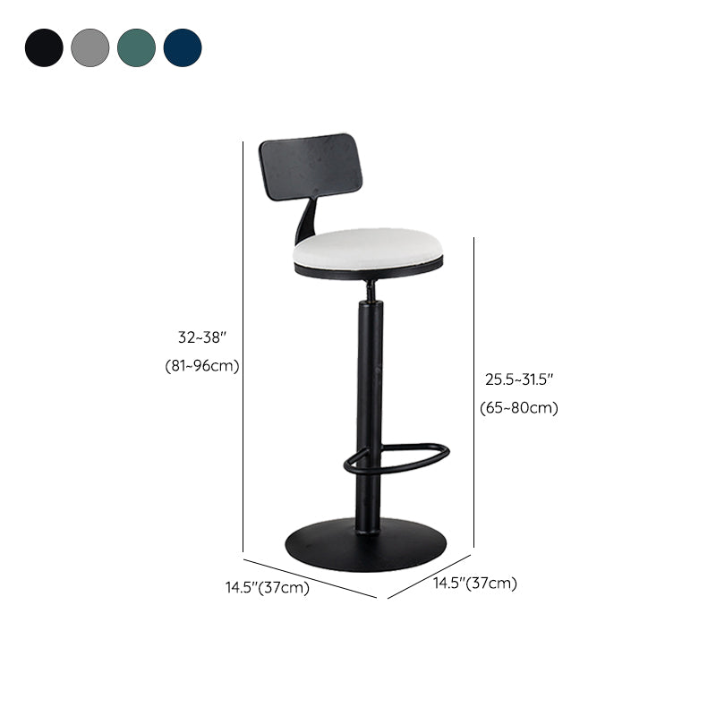Contemporary Low Back Bar & Counter Stool with Adjustable Height