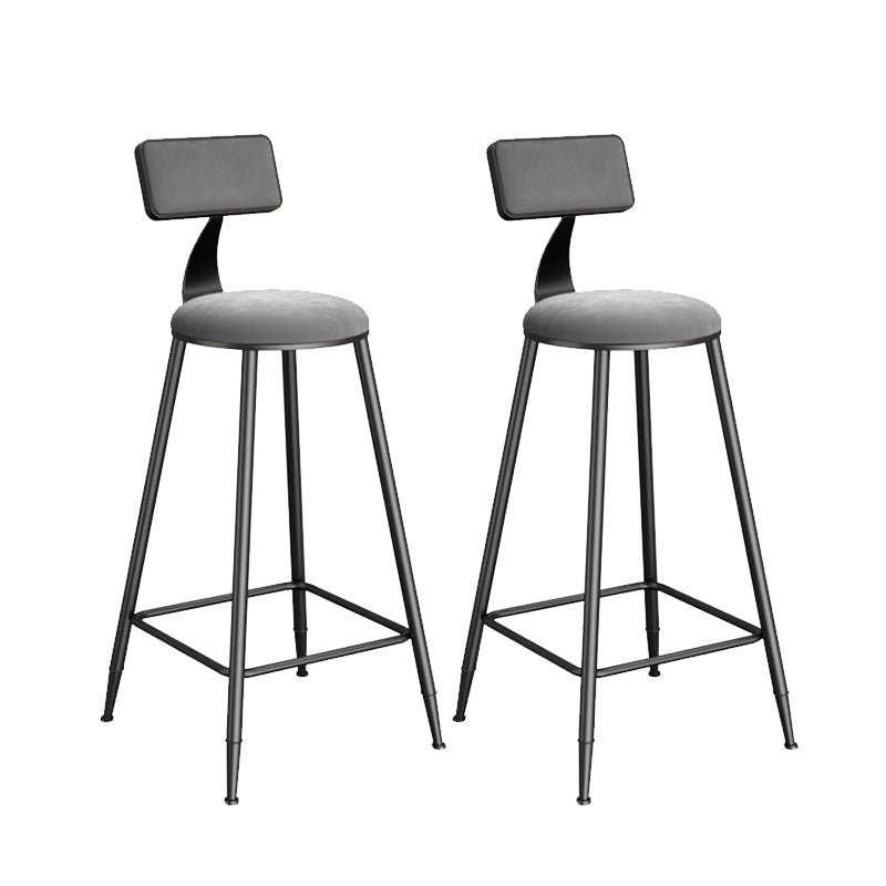 Contemporary Low Back Upholstered and Metal Counter-height Stool with Footrest