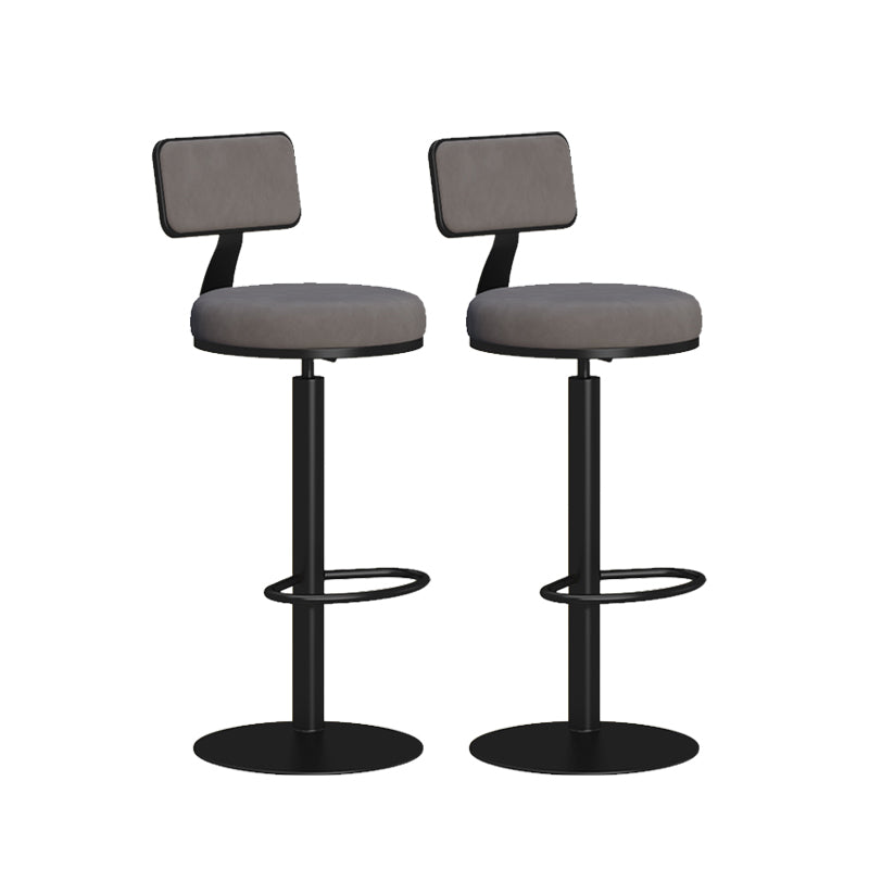 Contemporary Low Back Counter Height Stools with Footrest for Living Room